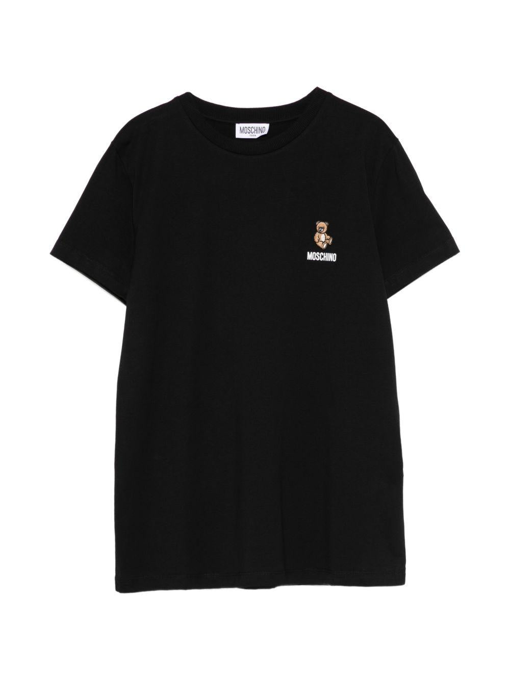 T-shirt nero per bambino HUM05TLAA02 60100 Moschino Kids 