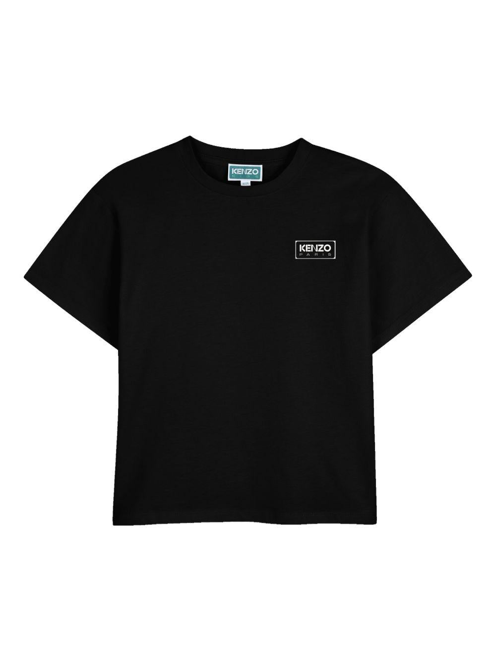 T-shirt nera per bambino K61681 09B Kenzo Kids 