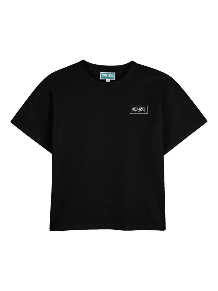 T-shirt nera per bambino K61681 09B Kenzo Kids 