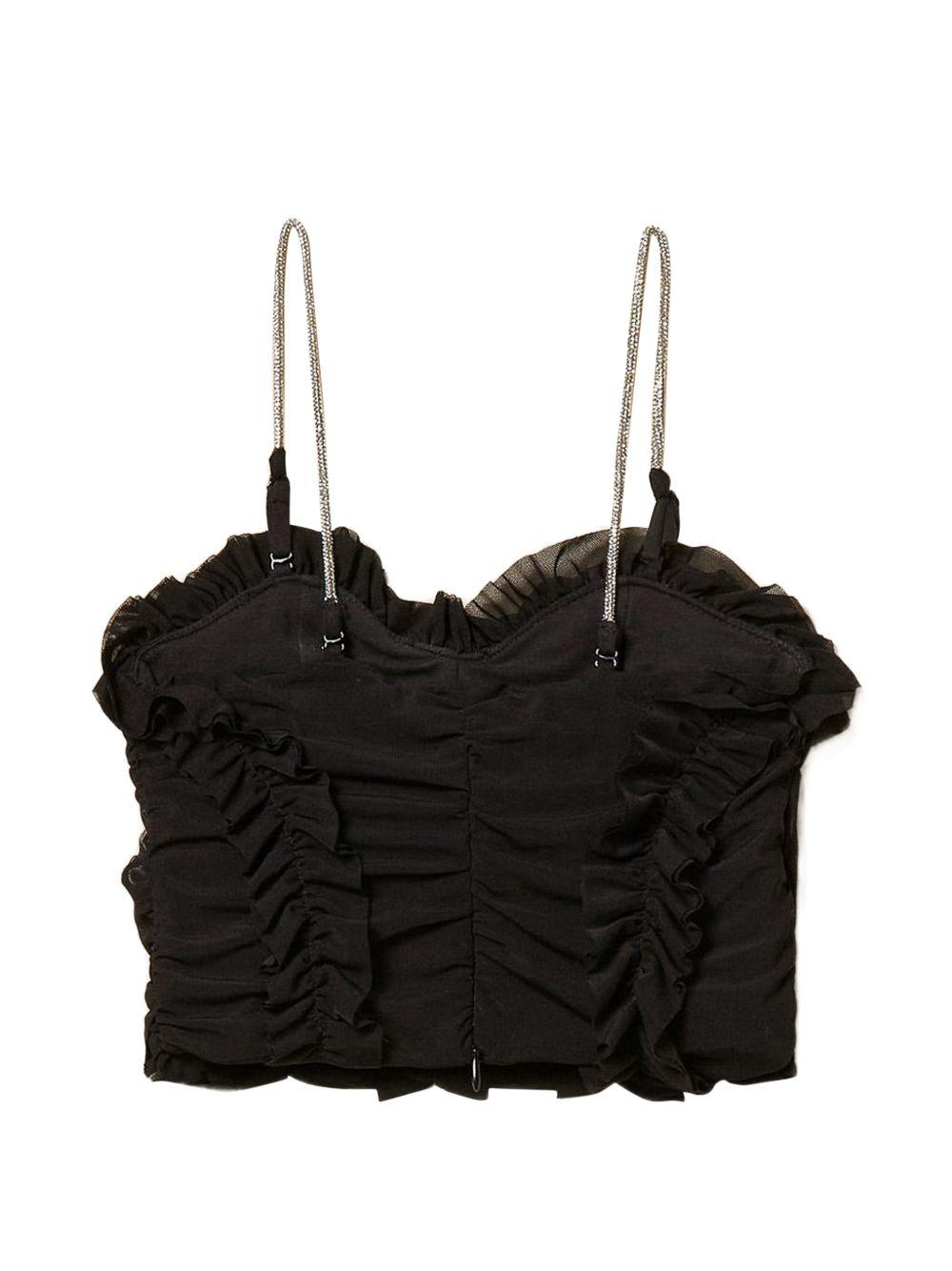 Top nero per bambina 261GJ2181 00006 Twin Set 