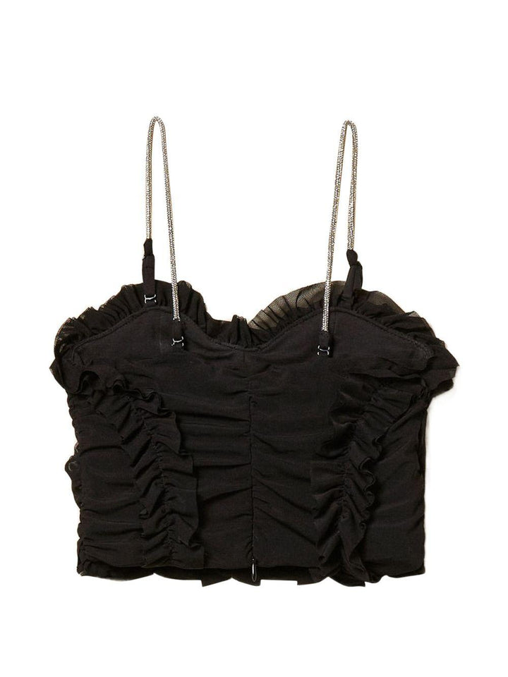 Top nero per bambina 261GJ2181 00006 Twin Set 
