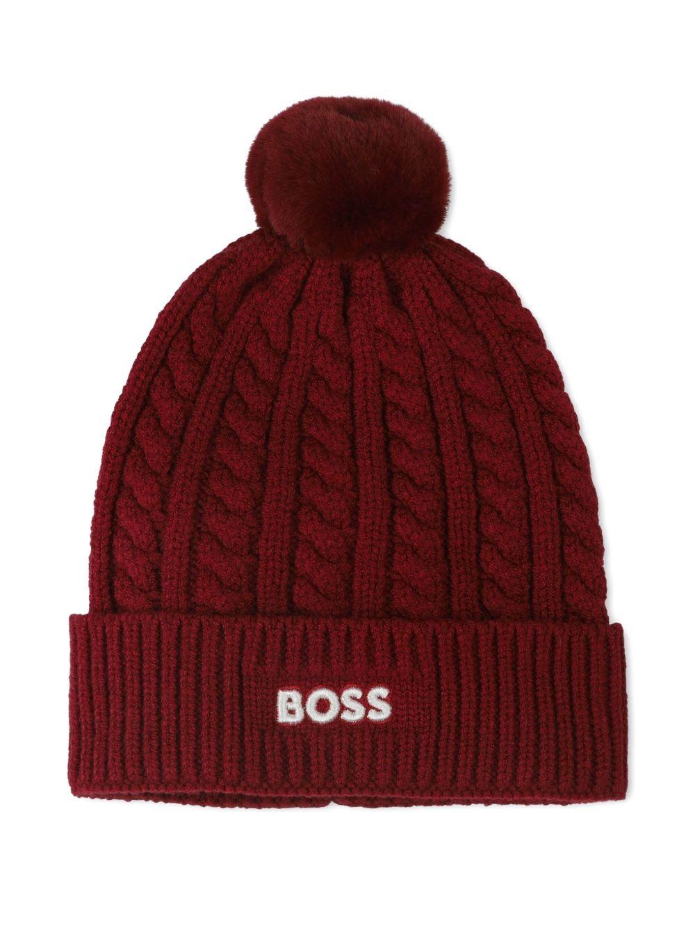 Cappello rosso scuro per bambino J52656 96D Boss Kids 