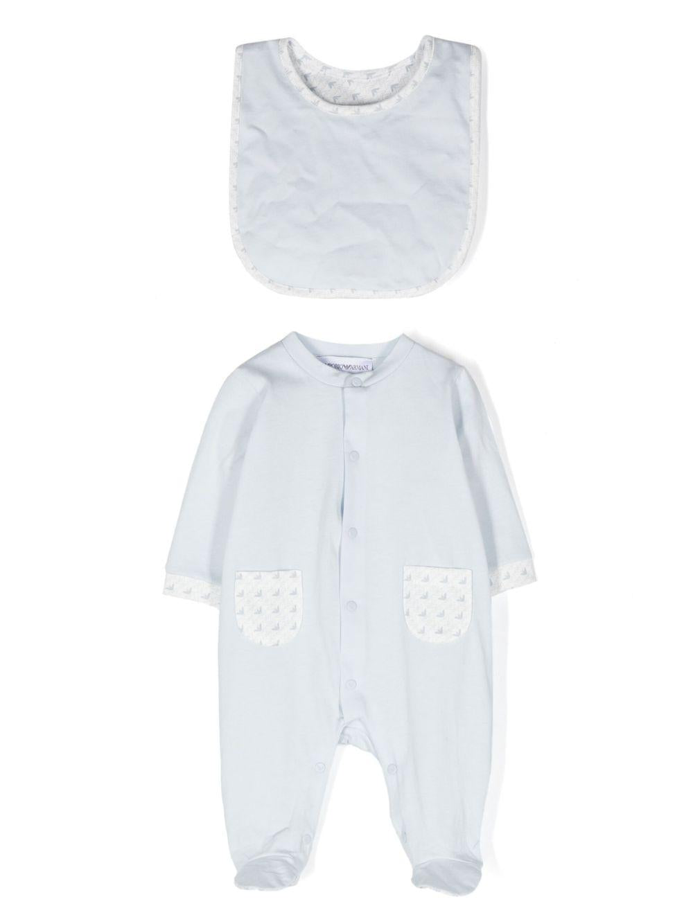 Tutina azzurra/bianca per neonato