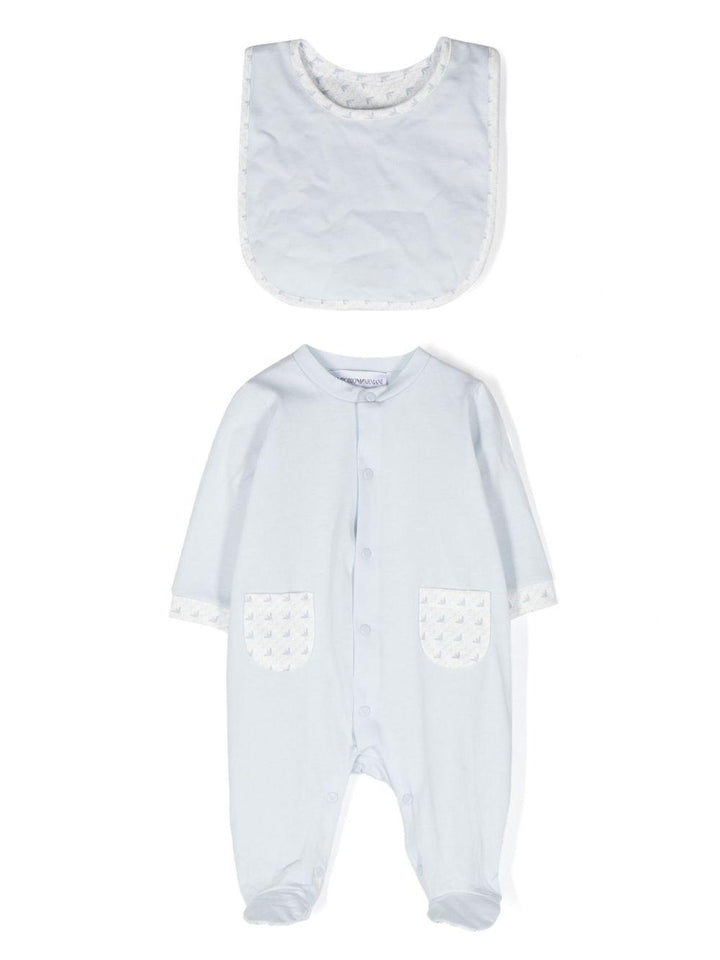Tutina azzurra/bianca per neonato