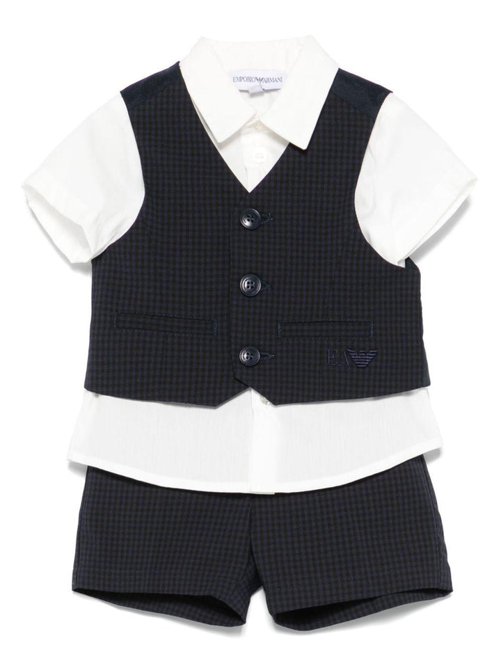 Completo elegante blu/bianco per neonato