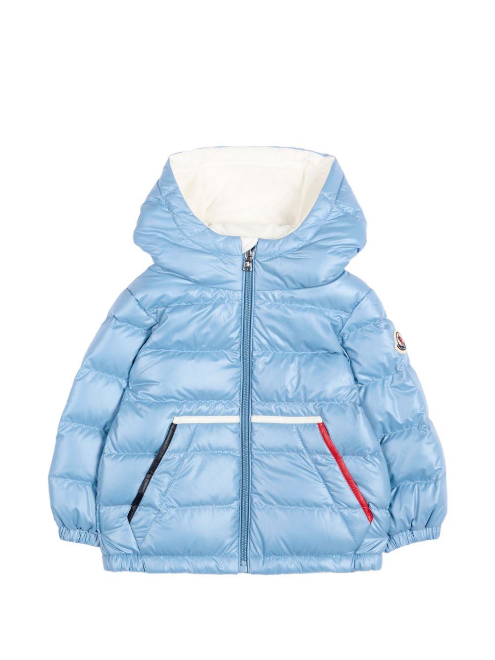 Giubbotto azzurro per neonato 9511A00007597YX 71G Moncler Kids 