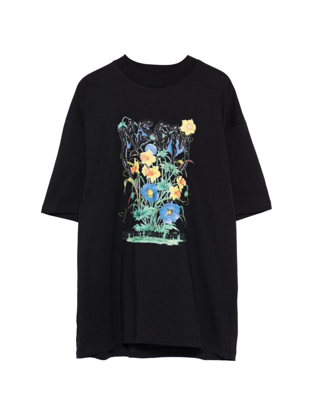 T-shirt nera per bambina S6MSJGTH204 110 Msgm Kids 
