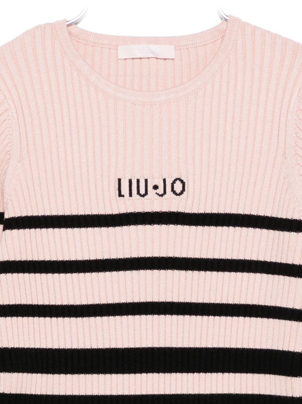 Abito rosa/nero per bambina KF5028MA12P B3482 Liu Jo 