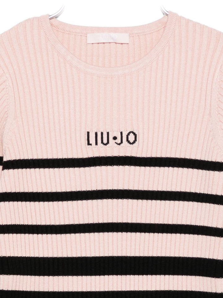 Abito rosa/nero per bambina KF5028MA12P B3482 Liu Jo 