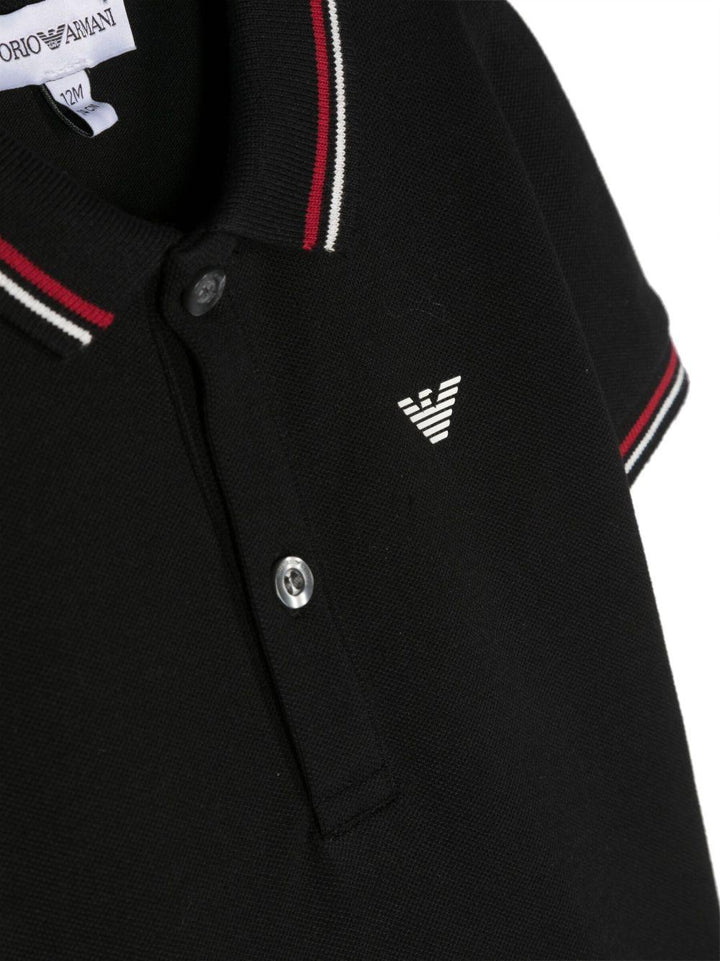 Polo nero per neonato 8NHFB31JPTZ 0999 Emporio Armani Kids 