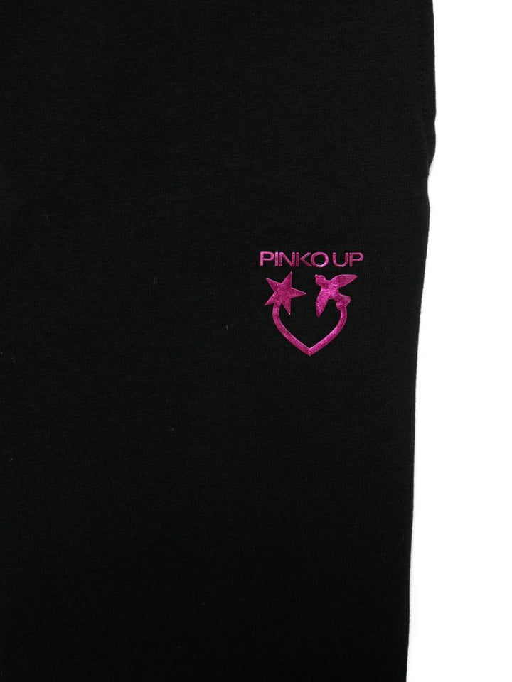 Black trousers for girls with logo