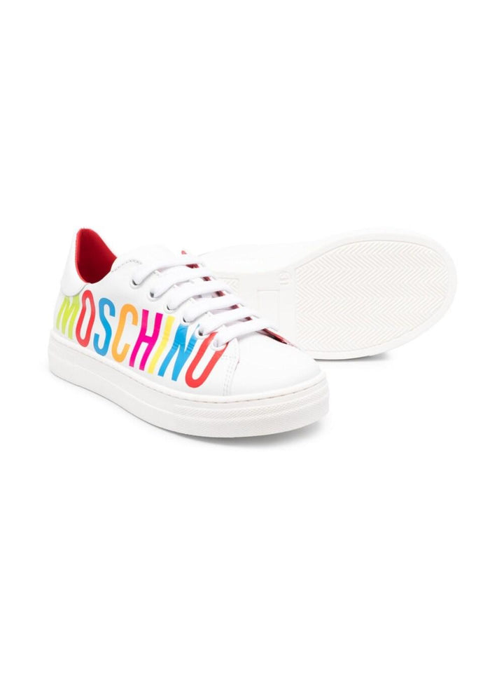 Sneakers bianche per bambini con logo