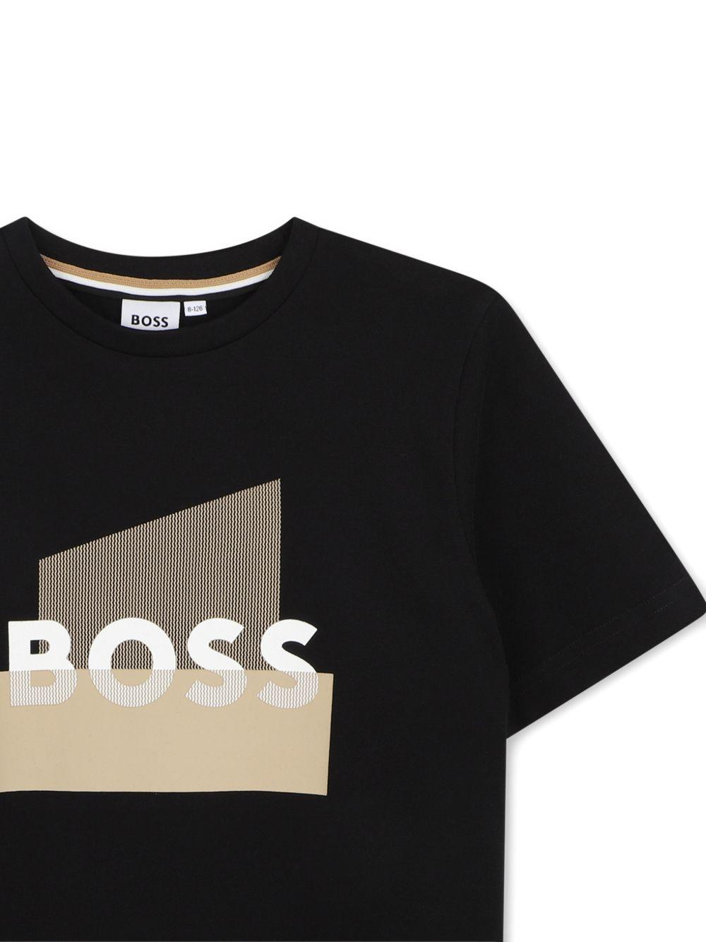 T-shirt nera per bambino J52978 09B Boss Kids 