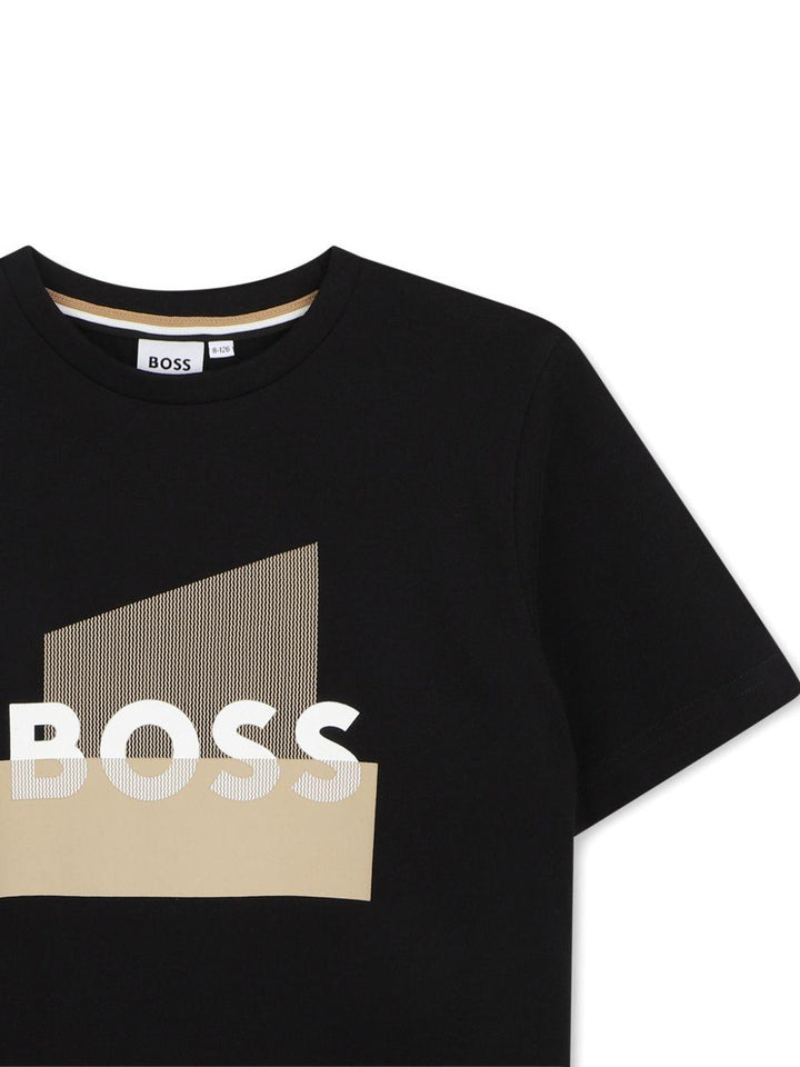 T-shirt nera per bambino J52978 09B Boss Kids 