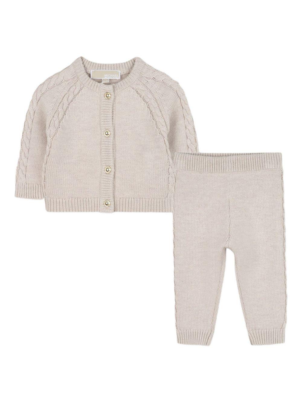 Completo beige per neonato R30505 C12 Michael Kors Kids 