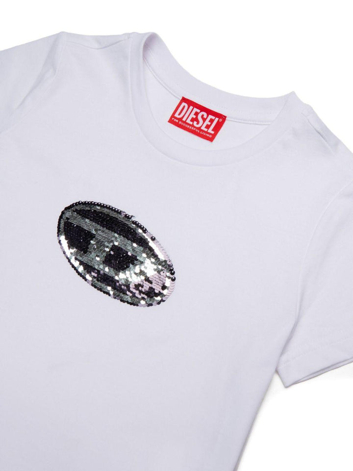 T-shirt bianca per bambina J02371KYAUN K100 Diesel Kids 