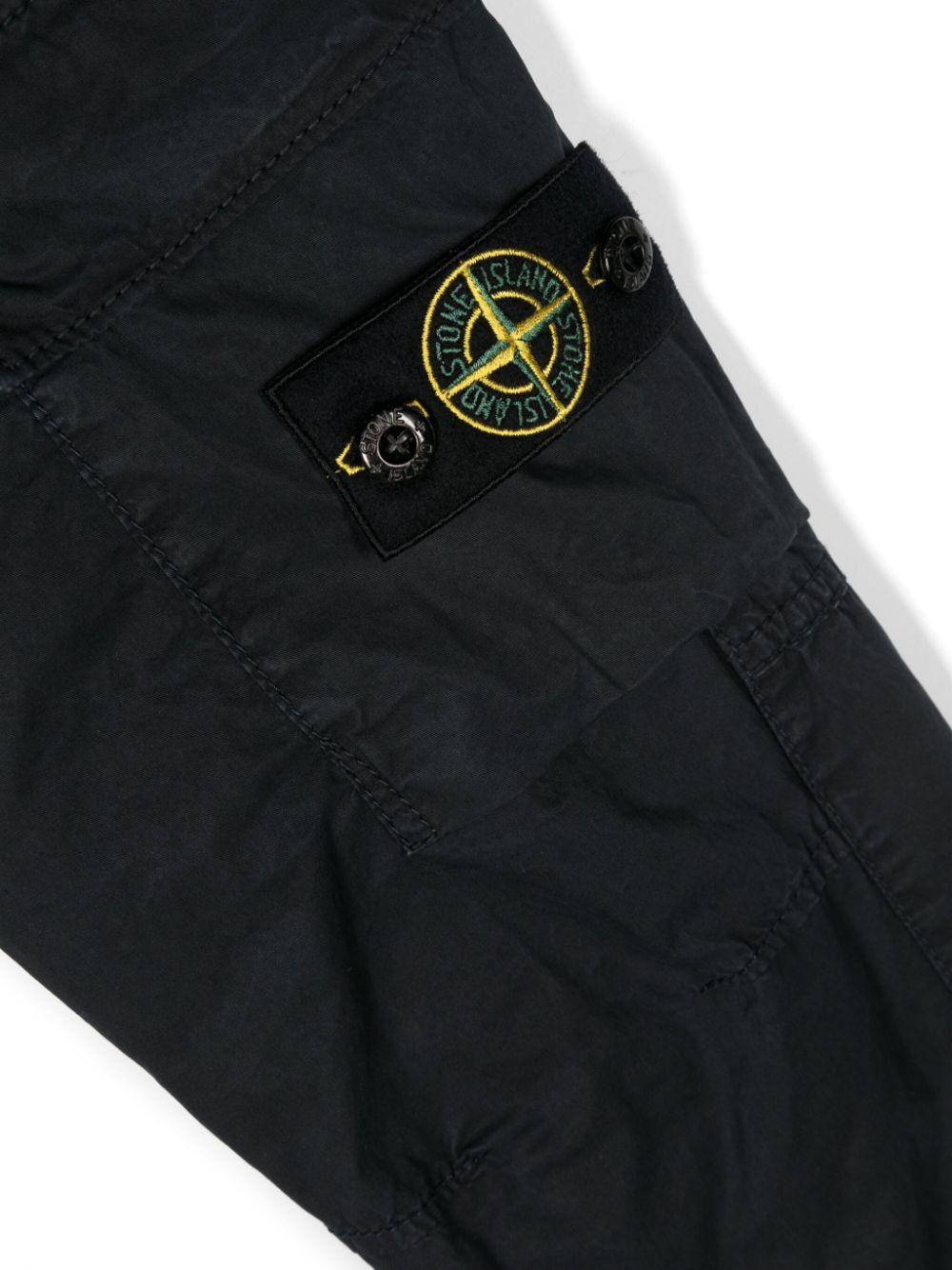 Blue trousers for boys with logo