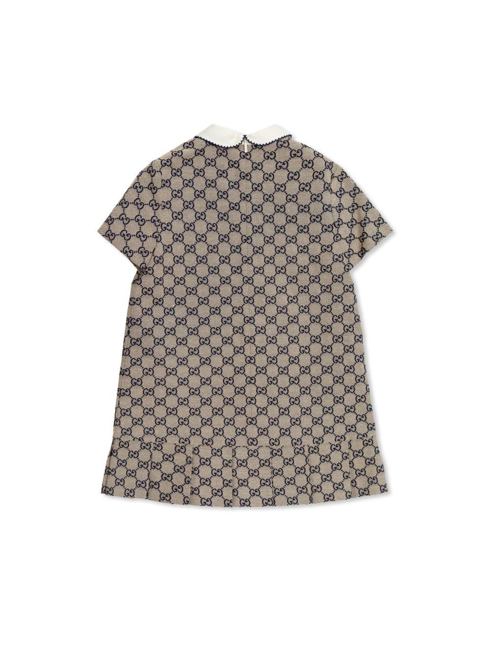 Abito beige/blu per bambina