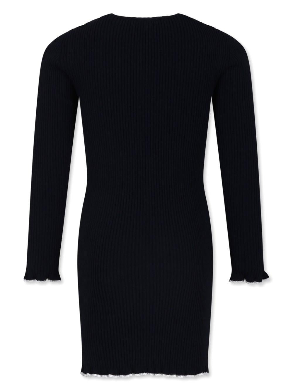 Blue knitted dress for girls