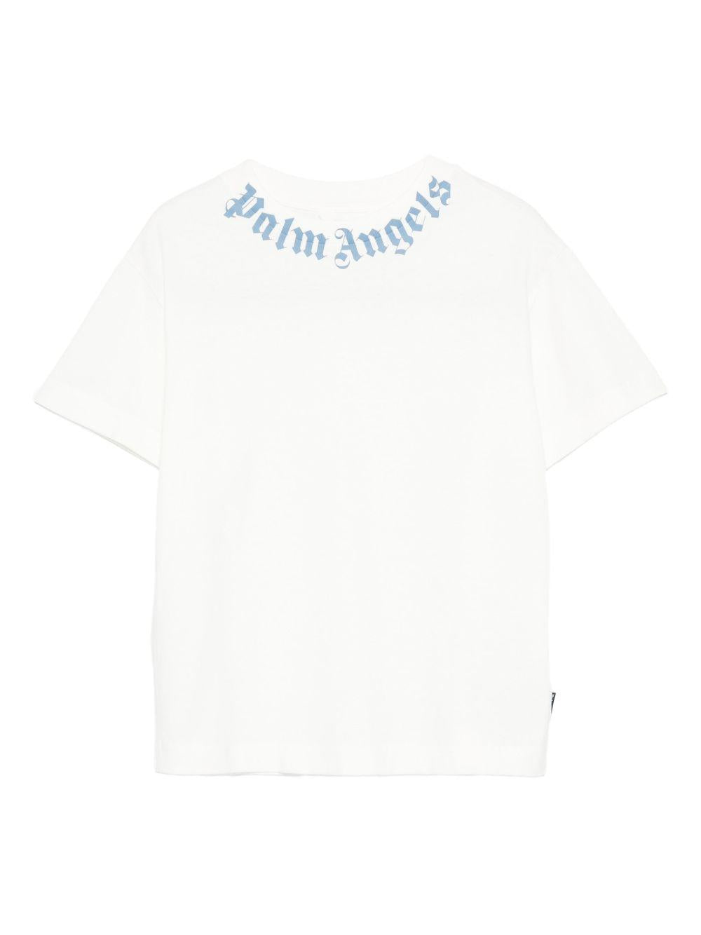 T-shirt bianco per bambino PBAA003F25JER002 0340 Palm Angels Kids 
