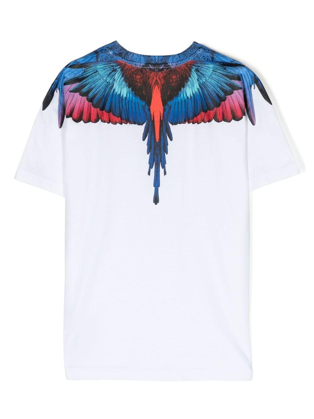 T-shirt bianca per bambino con stampa CBAA001S24JER001 0145 Marcelo Burlon Kids 