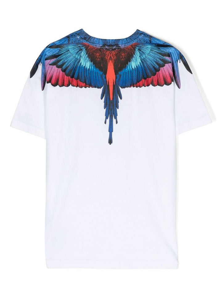 T-shirt bianca per bambino con stampa CBAA001S24JER001 0145 Marcelo Burlon Kids 
