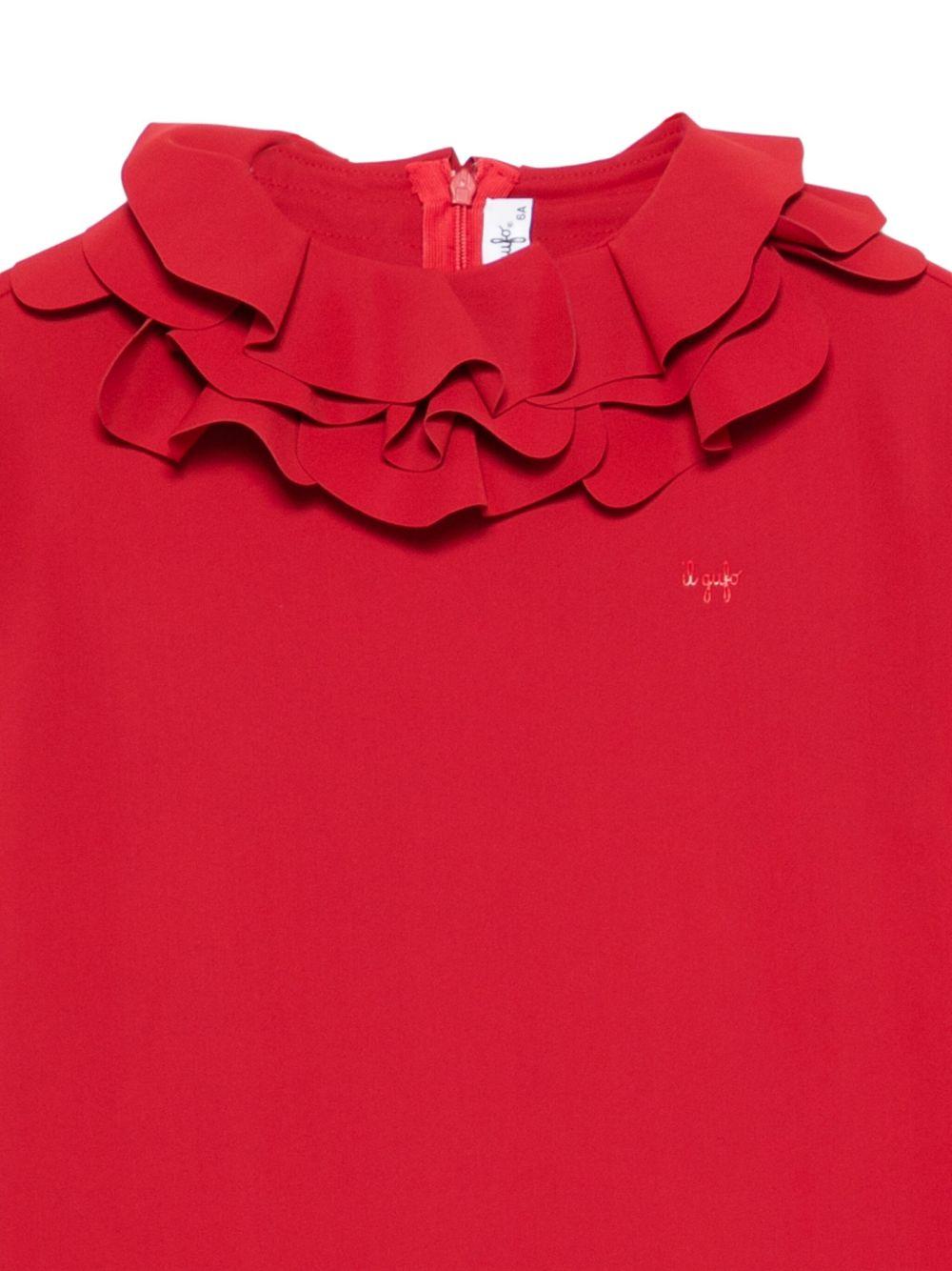 Abito rosso per bambina A25GVL0004N0057 377 Il Gufo 