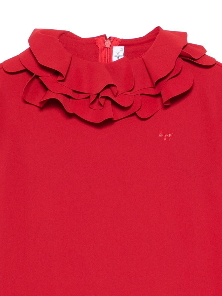 Abito rosso per bambina A25GVL0004N0057 377 Il Gufo 