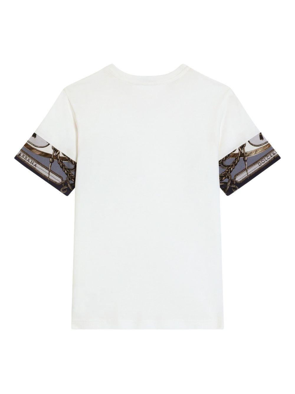 T-shirt bianca per bambino L4JTJVII7JW HT5XB Dolce & Gabbana Kids 