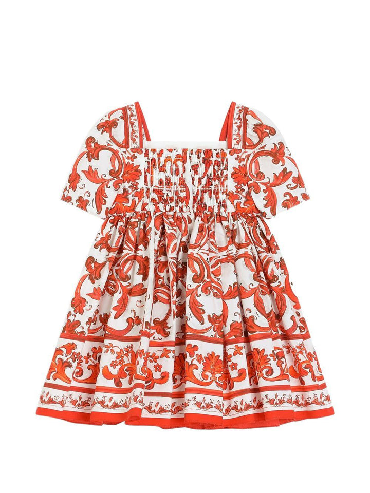 Abito bianco/arancione per neonata L24DT9G7P4N IO5DQ Dolce & Gabbana Kids 