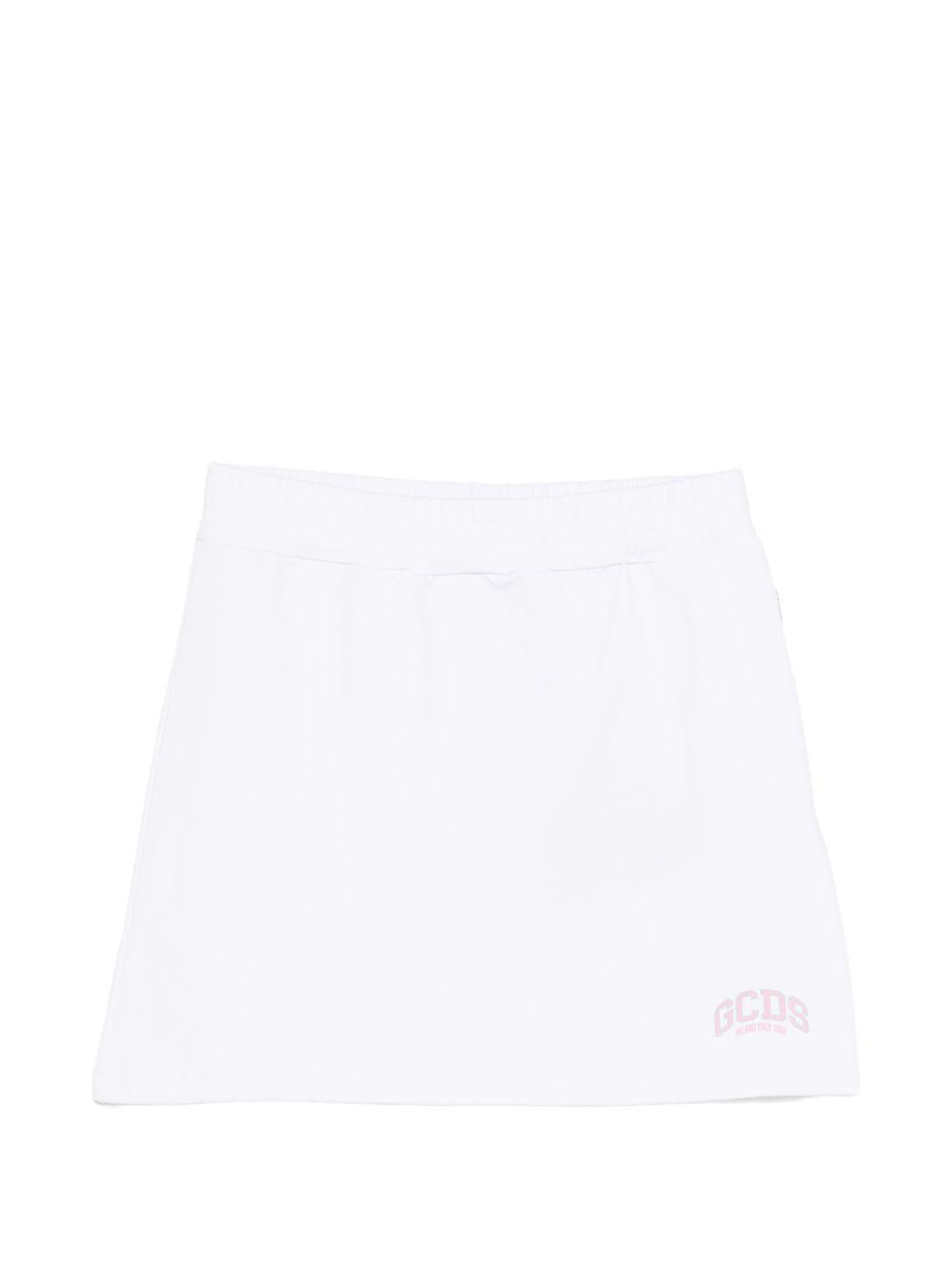 Gonna bianca per bambina C1GJQM549F335 100P Gcds Kids 