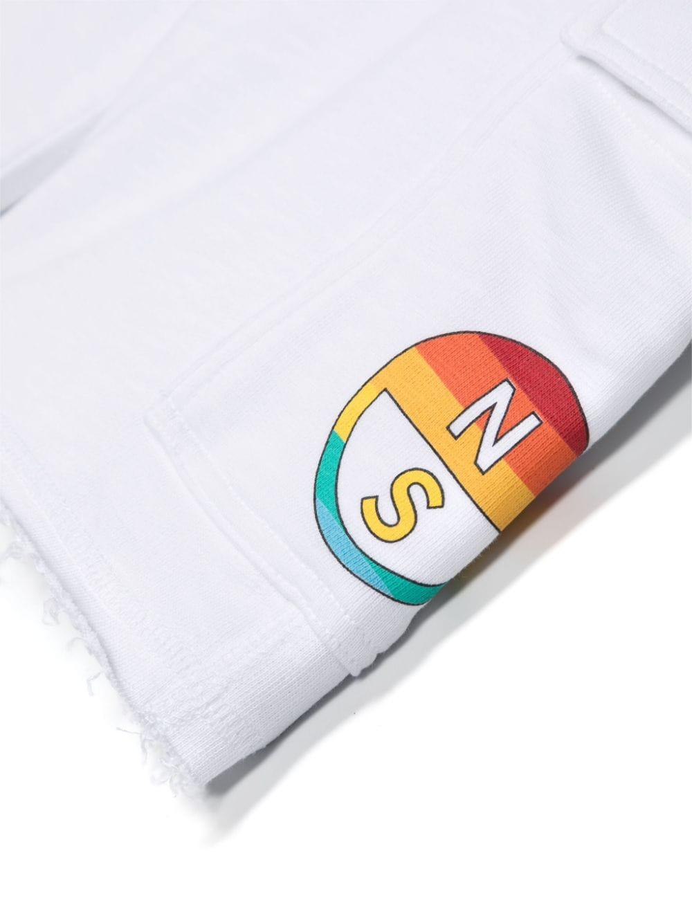 Bermuda bianca per bambino con logo
