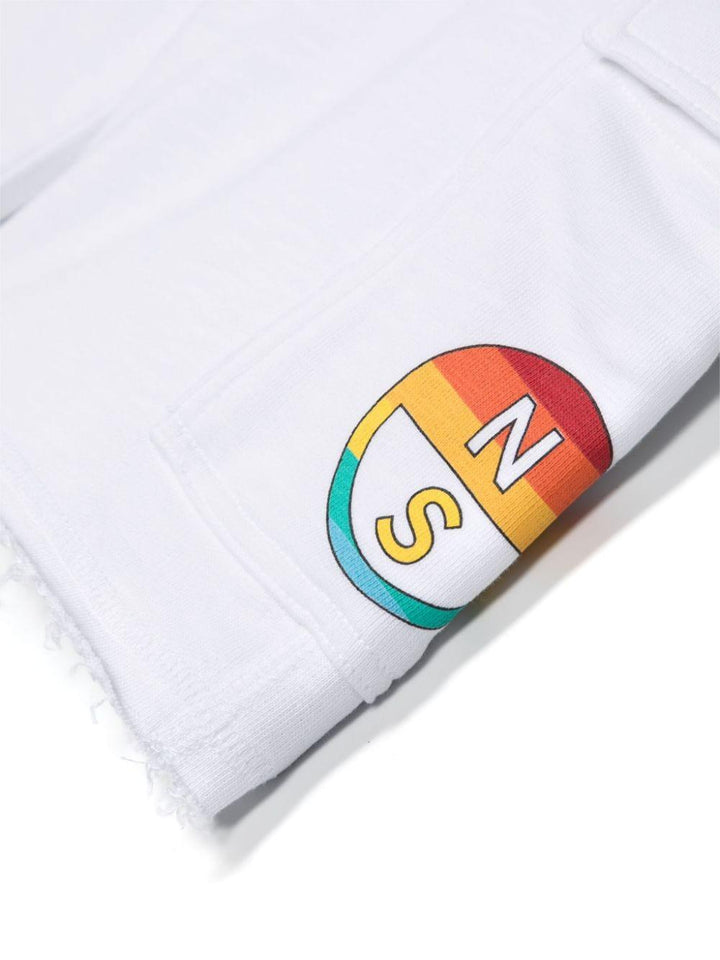 Bermuda bianca per bambino con logo