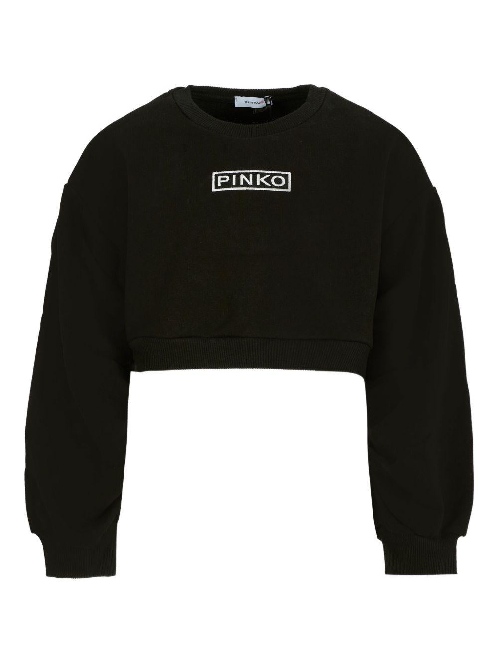 Felpa nera per bambina KFFE012CFF013 D852 Pinko Kids 