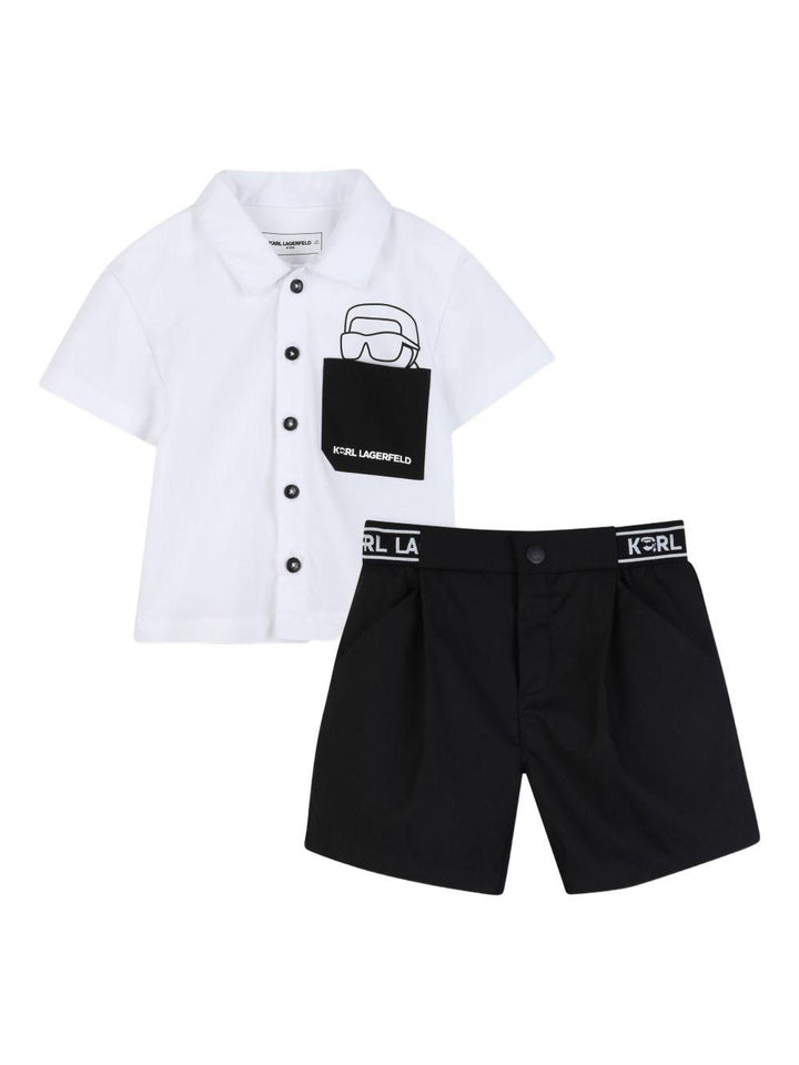 Completo bianco/nero per neonato Z31077 10P Karl Lagerfeld Kids 