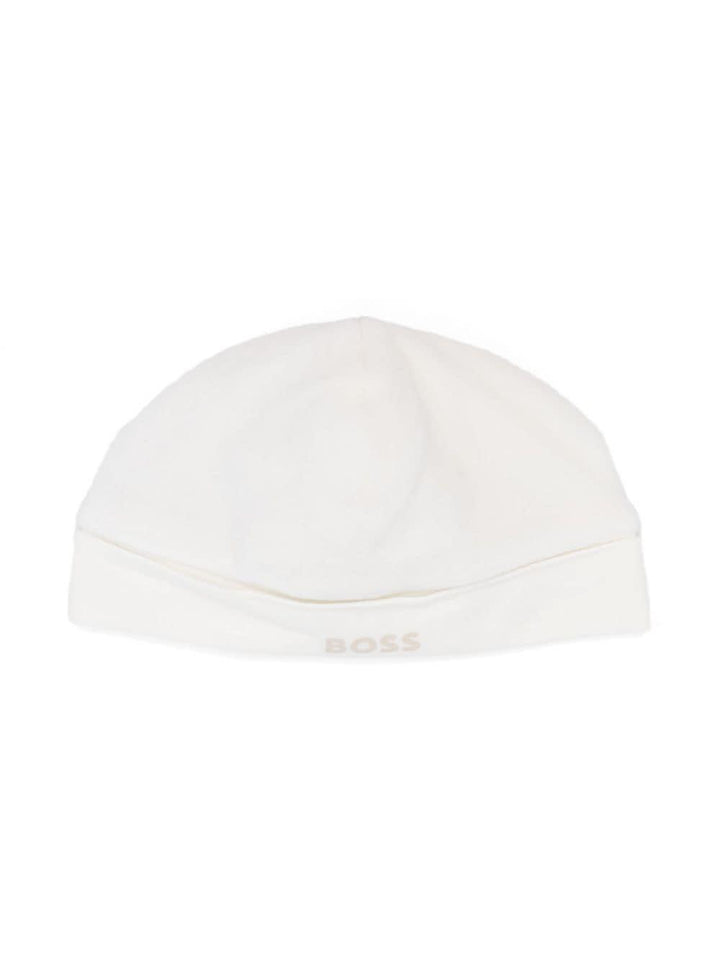 Cappello bianco per neonato con logo