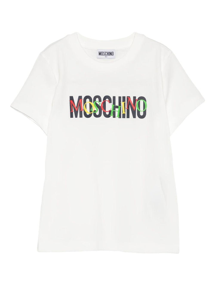 T-shirt bianca per bambino HUM05ILAA10 10063 Moschino Kids 