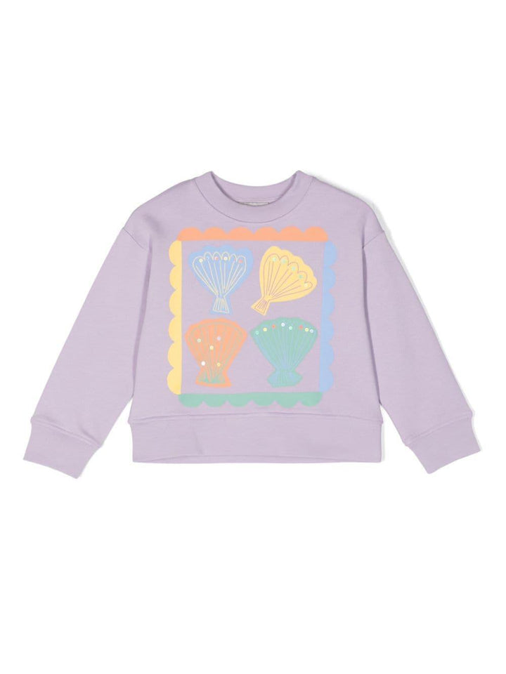 Lilac sweatshirt for girls with print