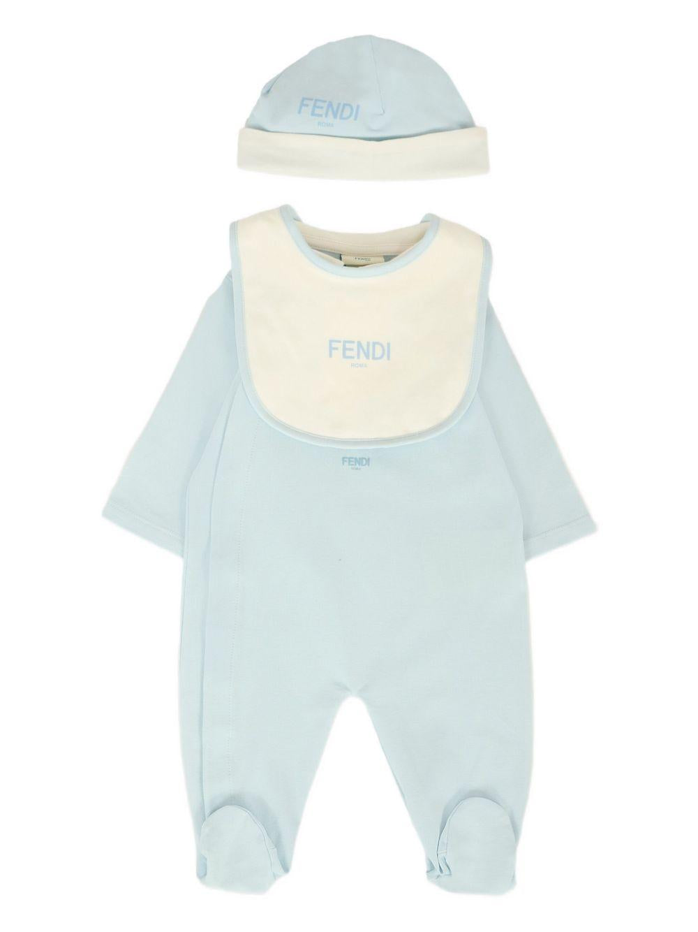 Tutina azzurra per neonato BUK141ST8 F19J4 Fendi Kids 