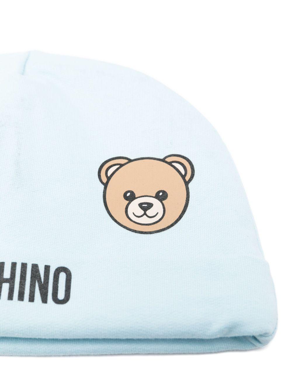 Cappello azzurro per neonato MUX05LLCA40 40304 Moschino Kids 