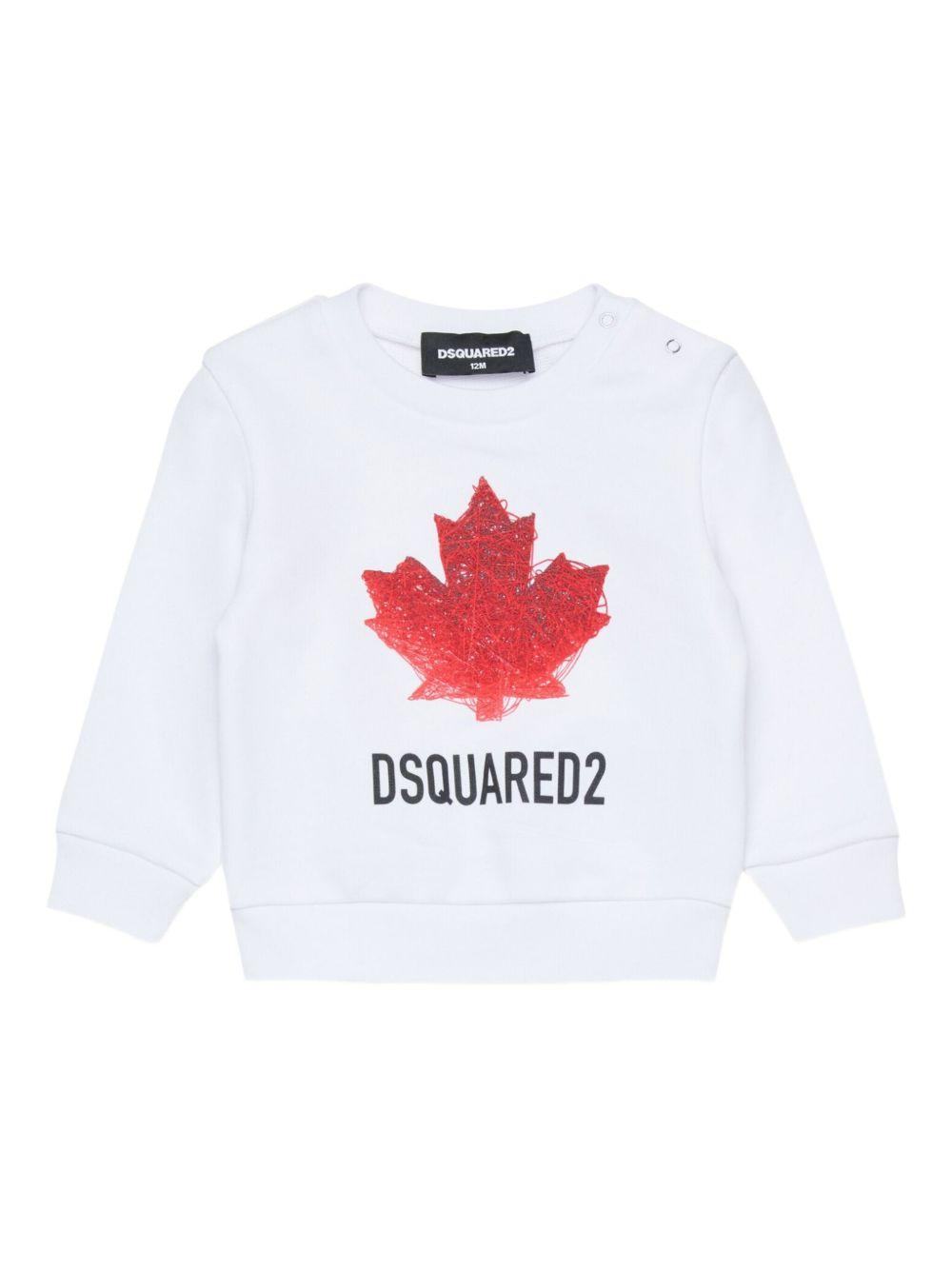 Felpa bianca per neonato DQ3279D0AGW DQ100 Dsquared2 Kids 