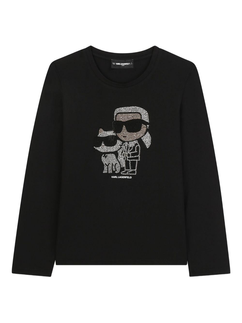 T-shirt nero per bambino Z30940 09B Karl Lagerfeld Kids 