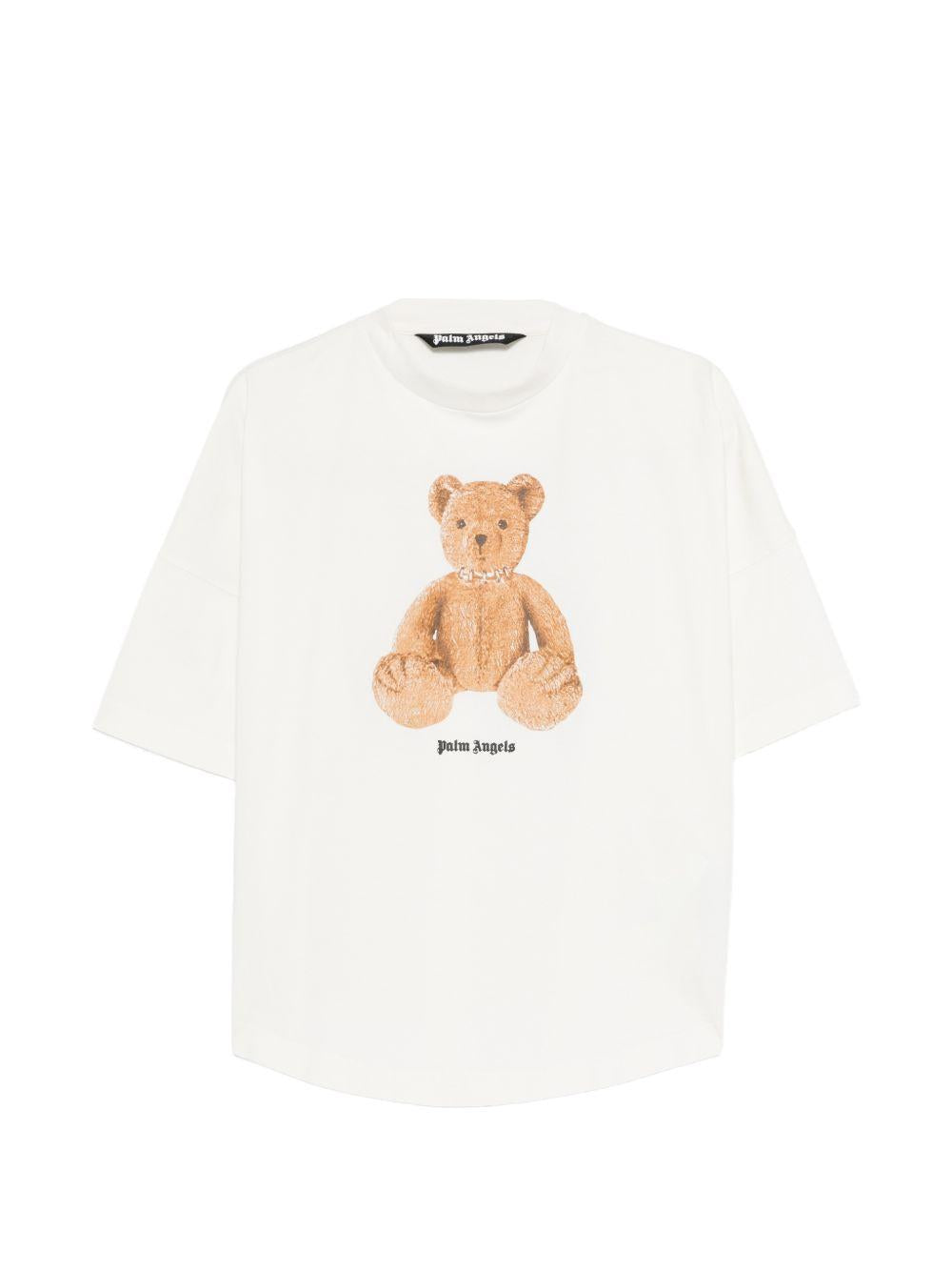T-shirt bianca per bambino PMAA10BS26JER004 0360 Palm Angels 