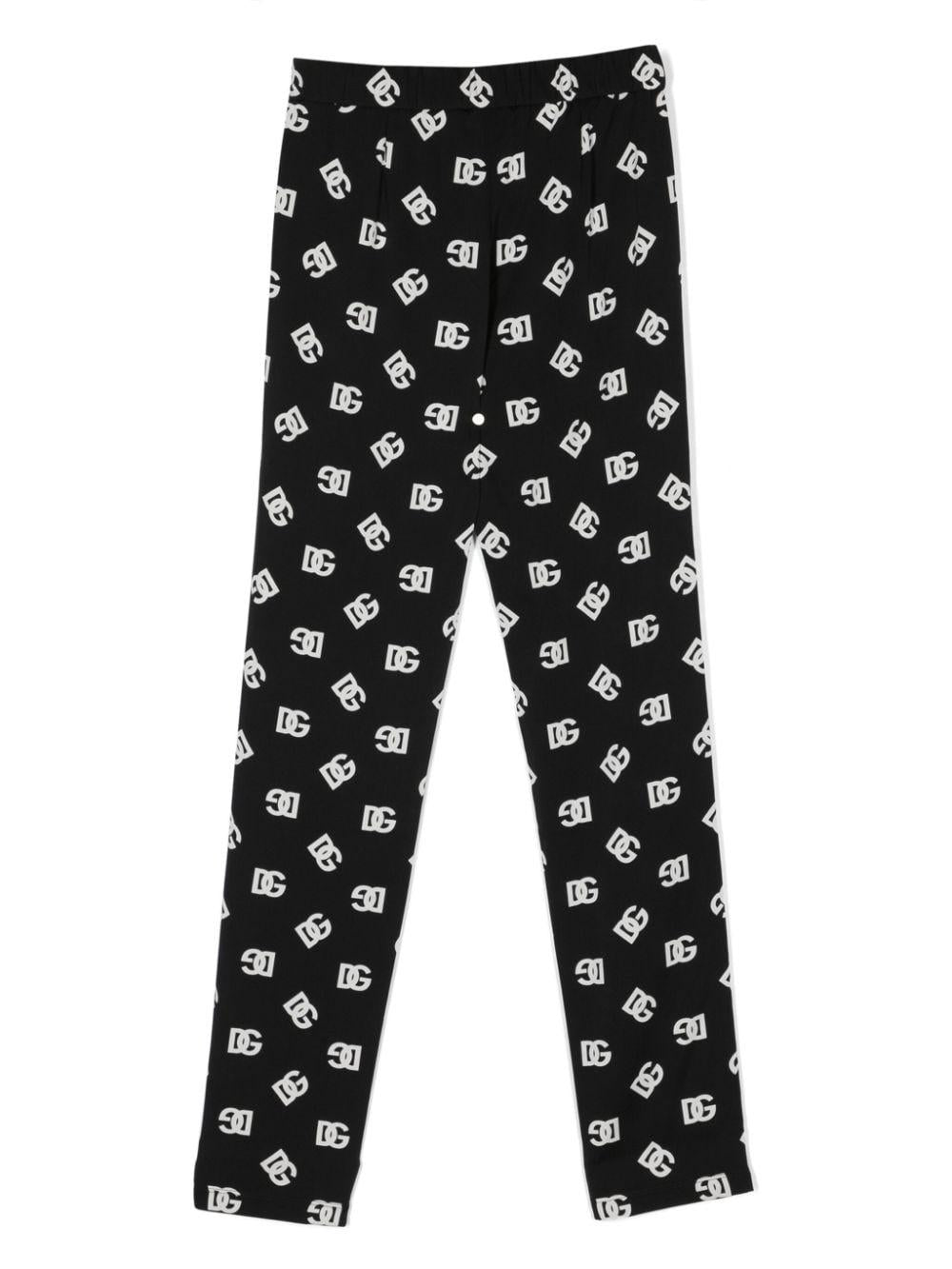 Pantalone nero per bambina con logo