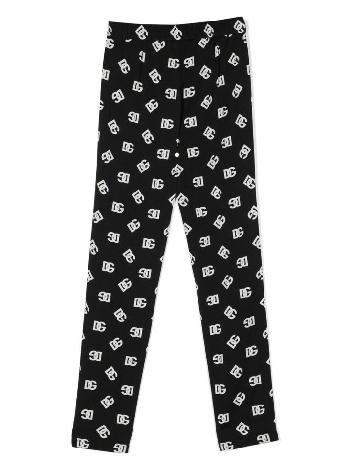 Pantalone nero per bambina con logo