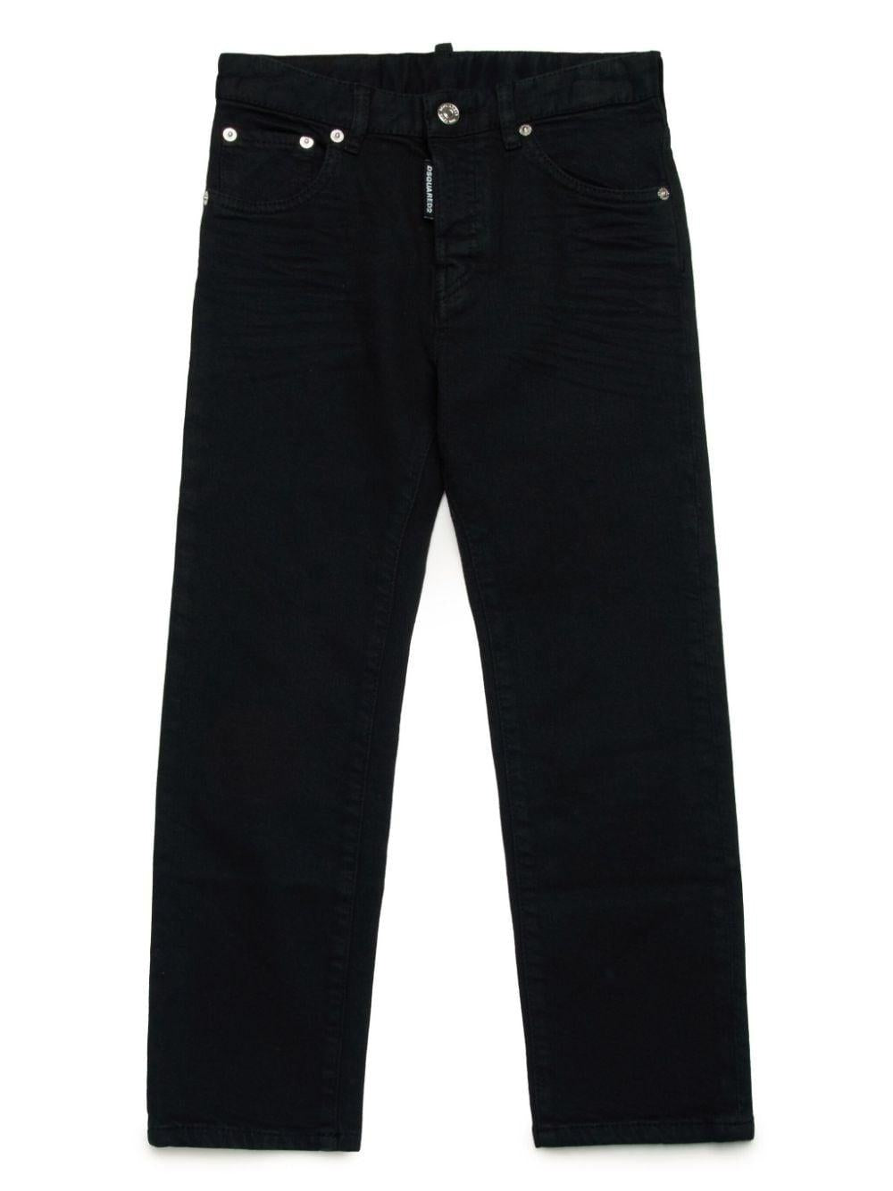 Black cotton jeans for children