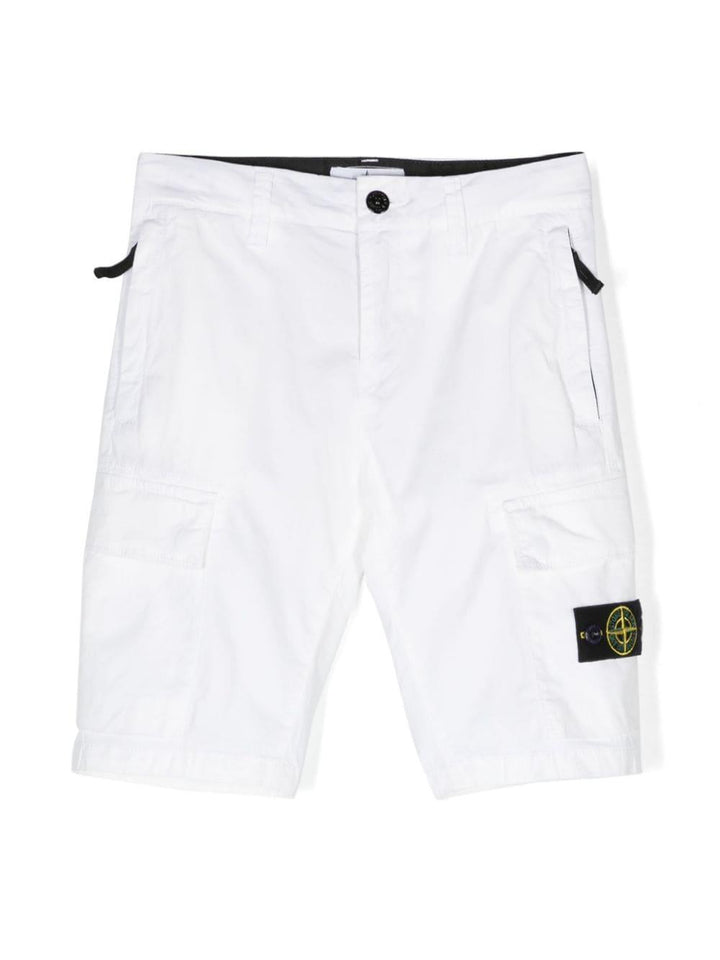 Bermuda bianca per bambino con logo