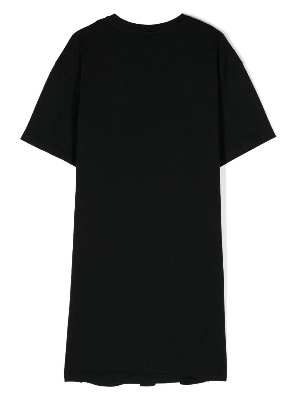 Abito nero per bambina con logo S4BKJGDR040 110 Barrow Kids 