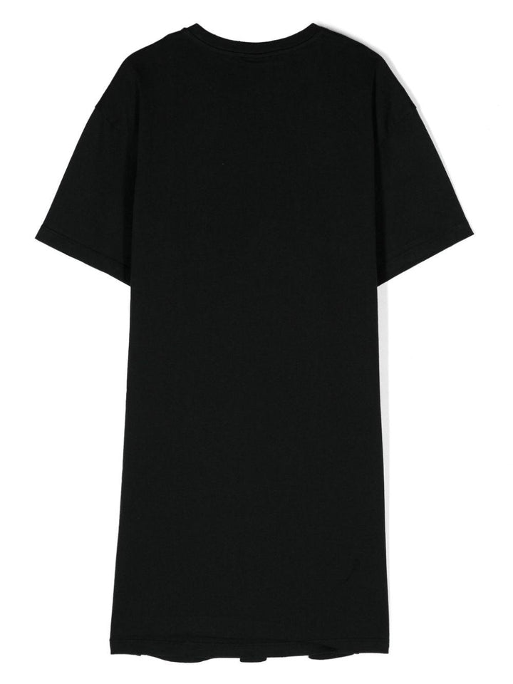 Abito nero per bambina con logo S4BKJGDR040 110 Barrow Kids 