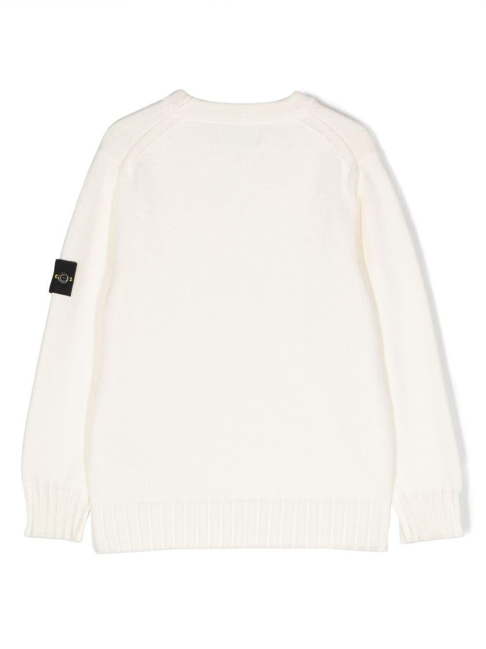 Maglione bianco per bambino con logo